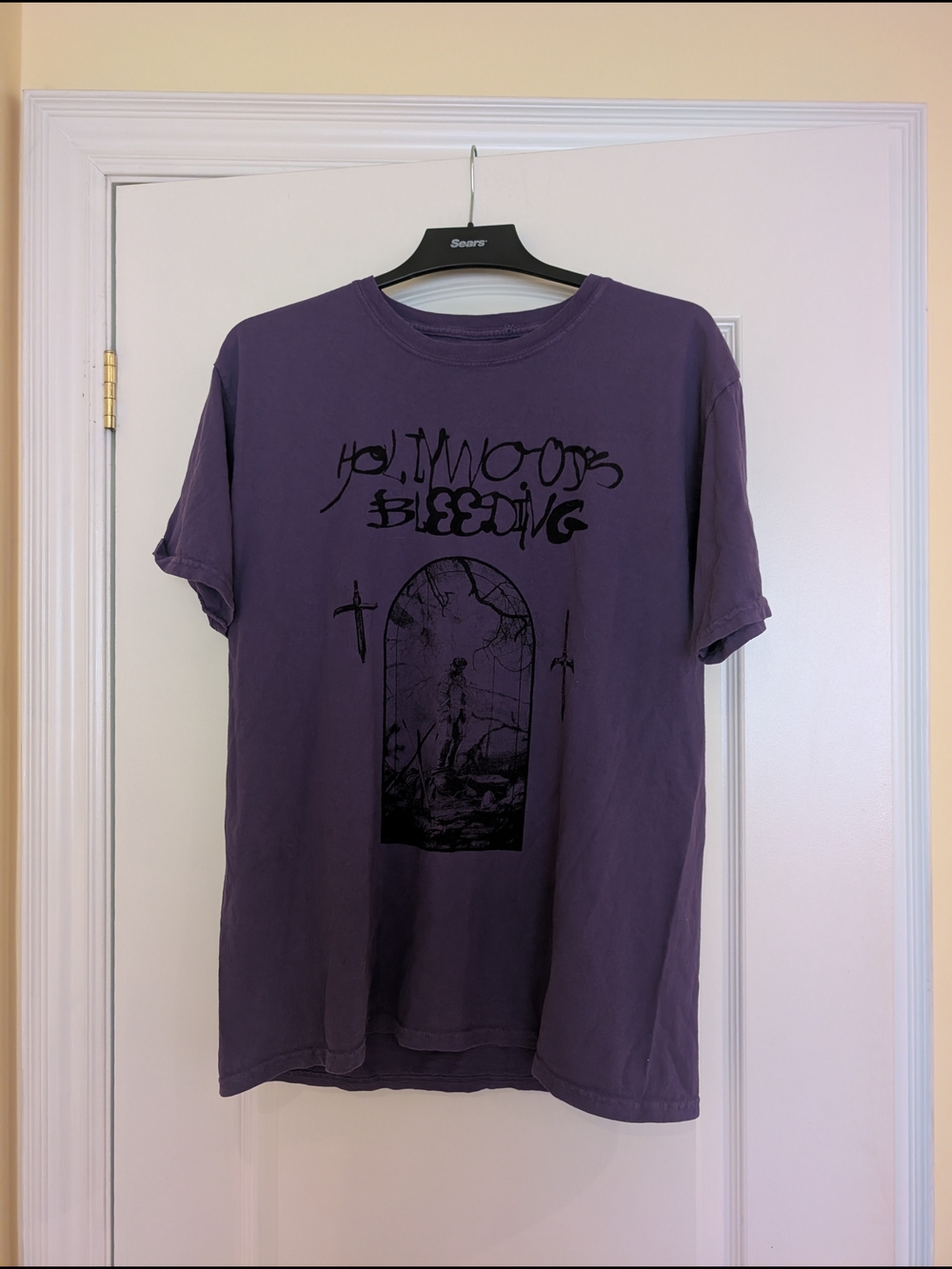Post Malone 2019 Tour Purple Graphic Men’s T-Shirt Hollywoods Bleeding' Design M